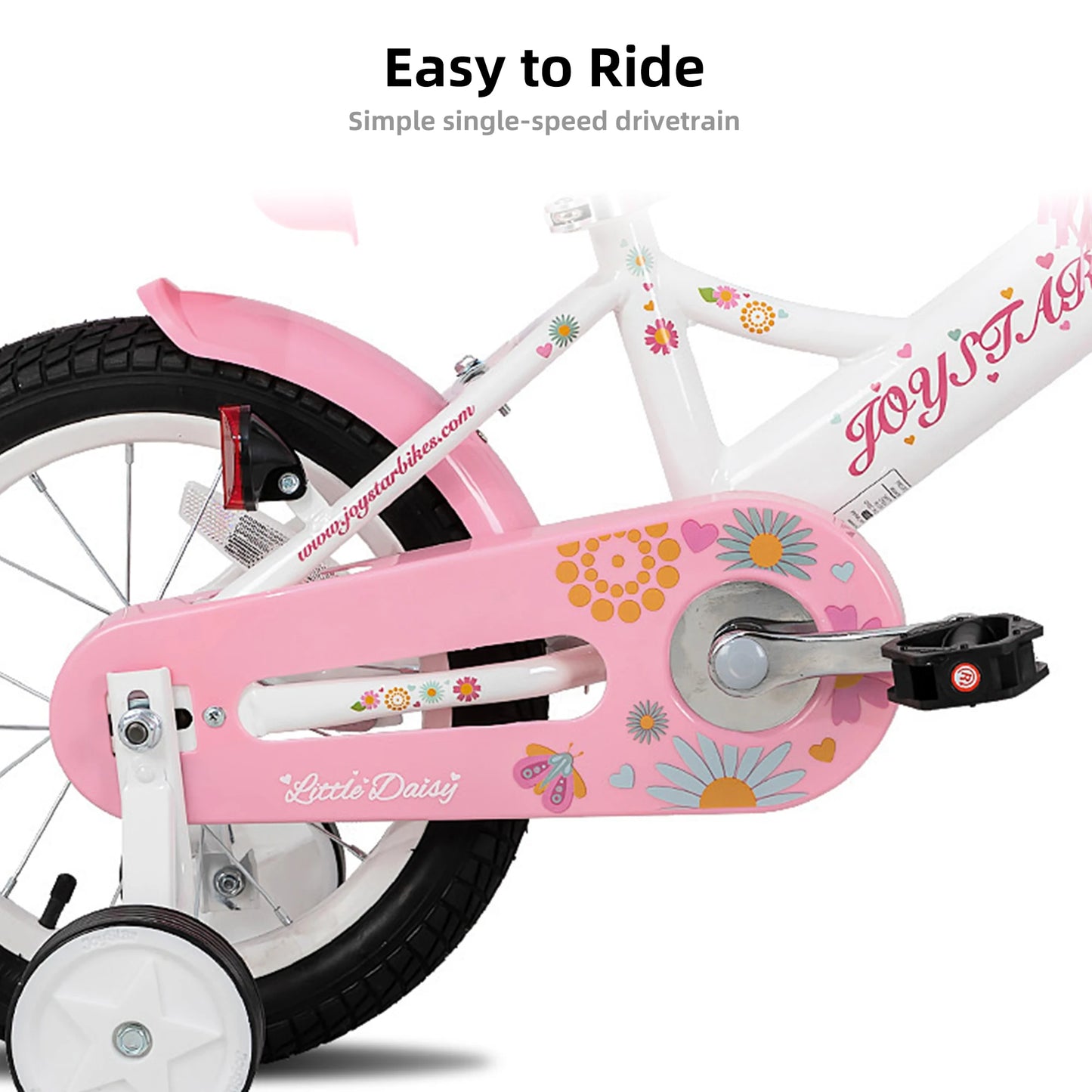Joystar Kids Bike for Ages 2 to 7 Years 12 14 16 Inch Girls Bike with Doll Seat and Streamers Boys Bike with Flag and Plate