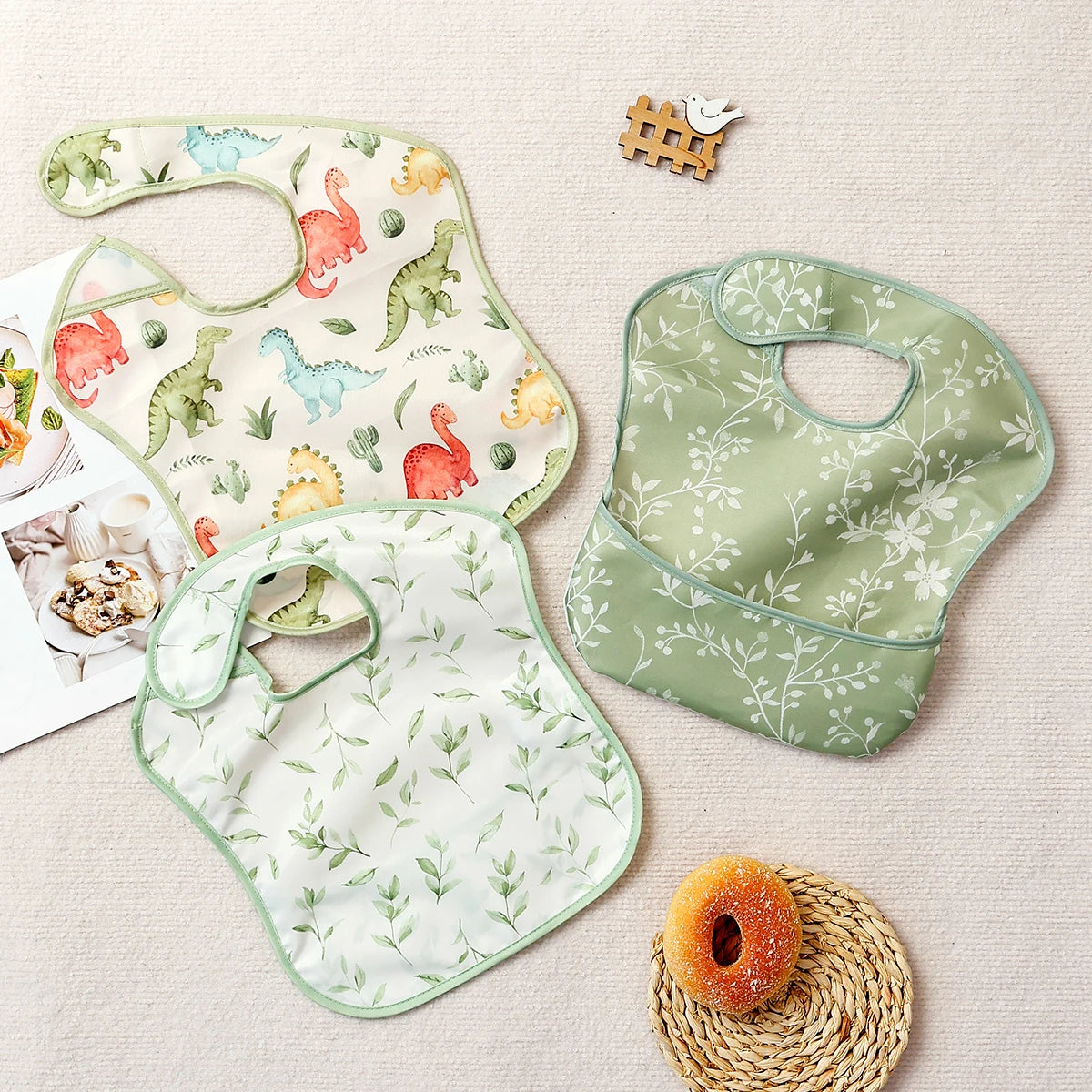 Waterproof Baby Sleeveless Feeding Bibs Set Full Body Cover