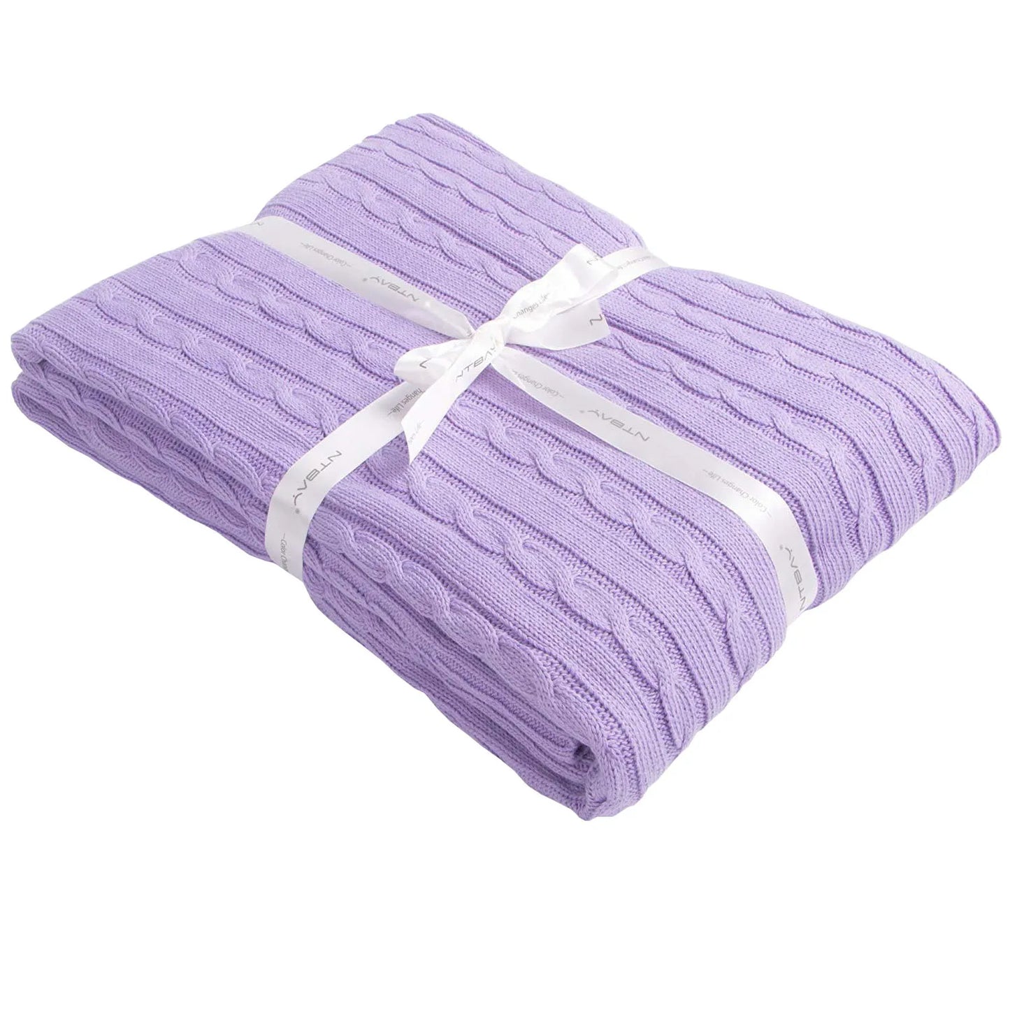 Ntbay 100 Percent Cotton Cable Knit Toddler Blanket Crib