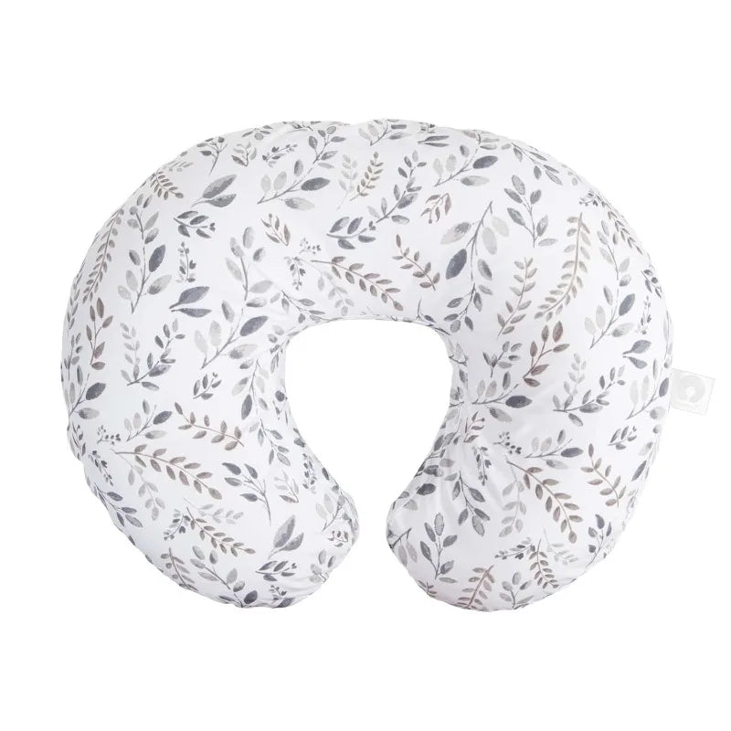Original Nursing Pillow Gray Taupe Leaves Ergonomic Nursing Essentials for Bottle and Breastfeeding Firm Fiber