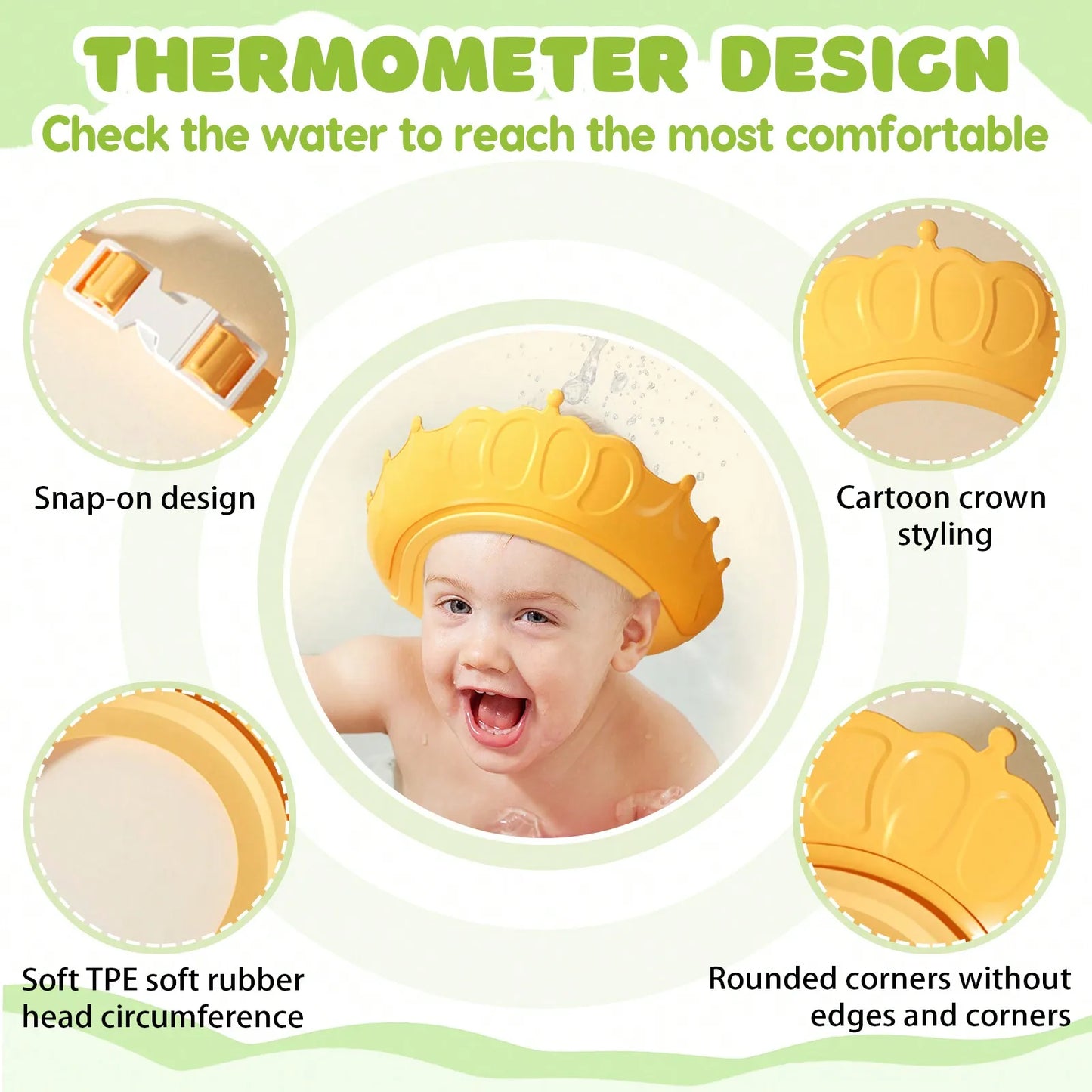 Foldable Baby Bathtub Set Portable Tub With Thermometer