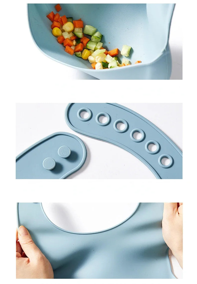 Adjustable Waterproof Baby Bib Silicone Drool Towel