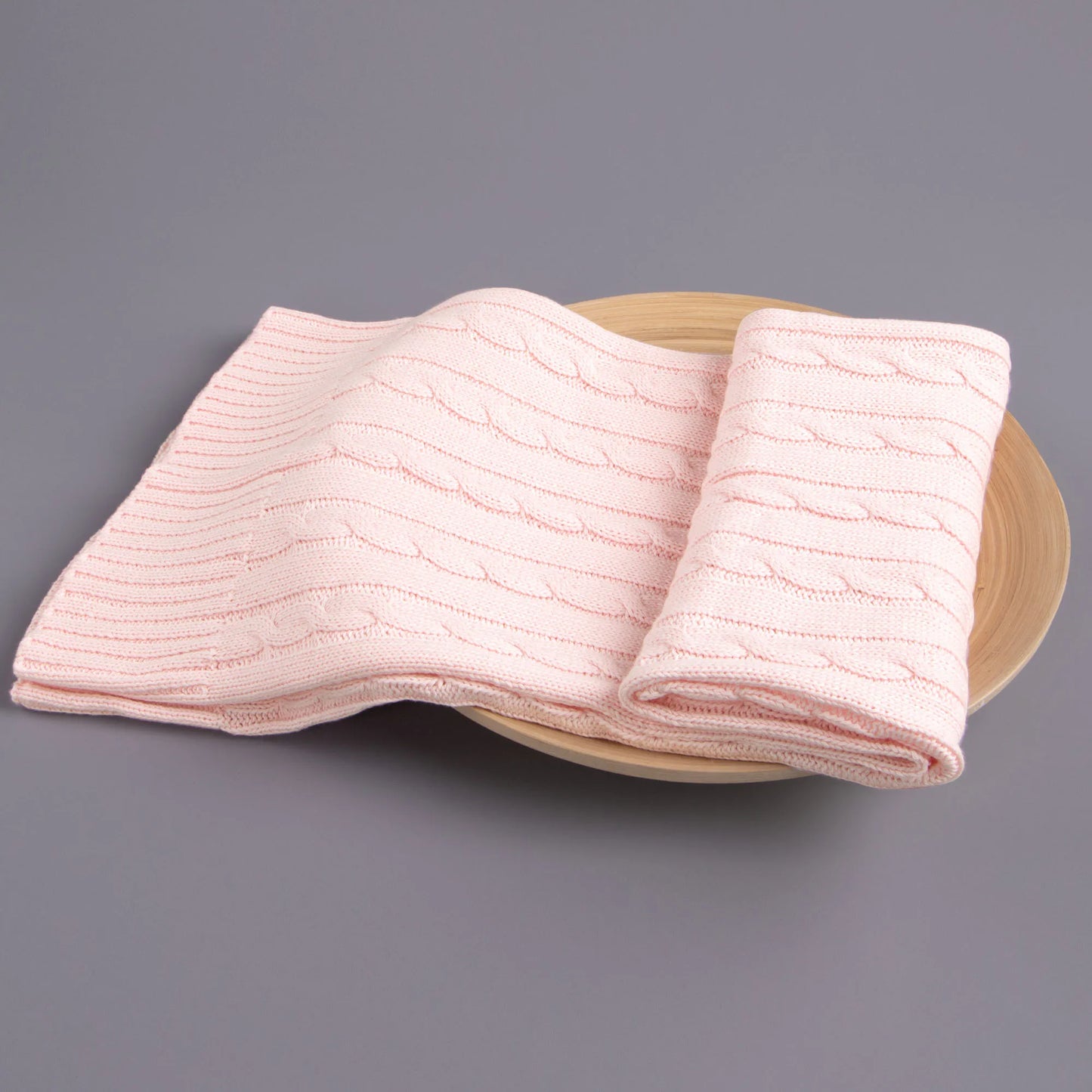 Ntbay 100 Percent Cotton Cable Knit Toddler Blanket Crib