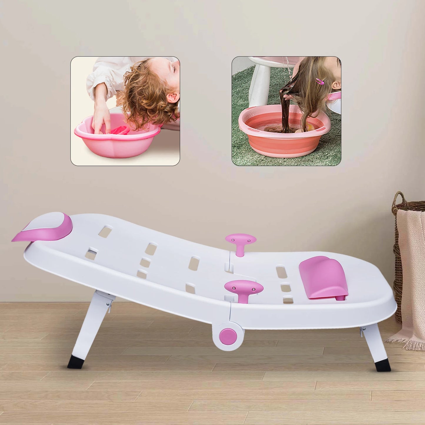 Foldable Children Shampoo Chair Toddlers Bath Seat 0 To 5