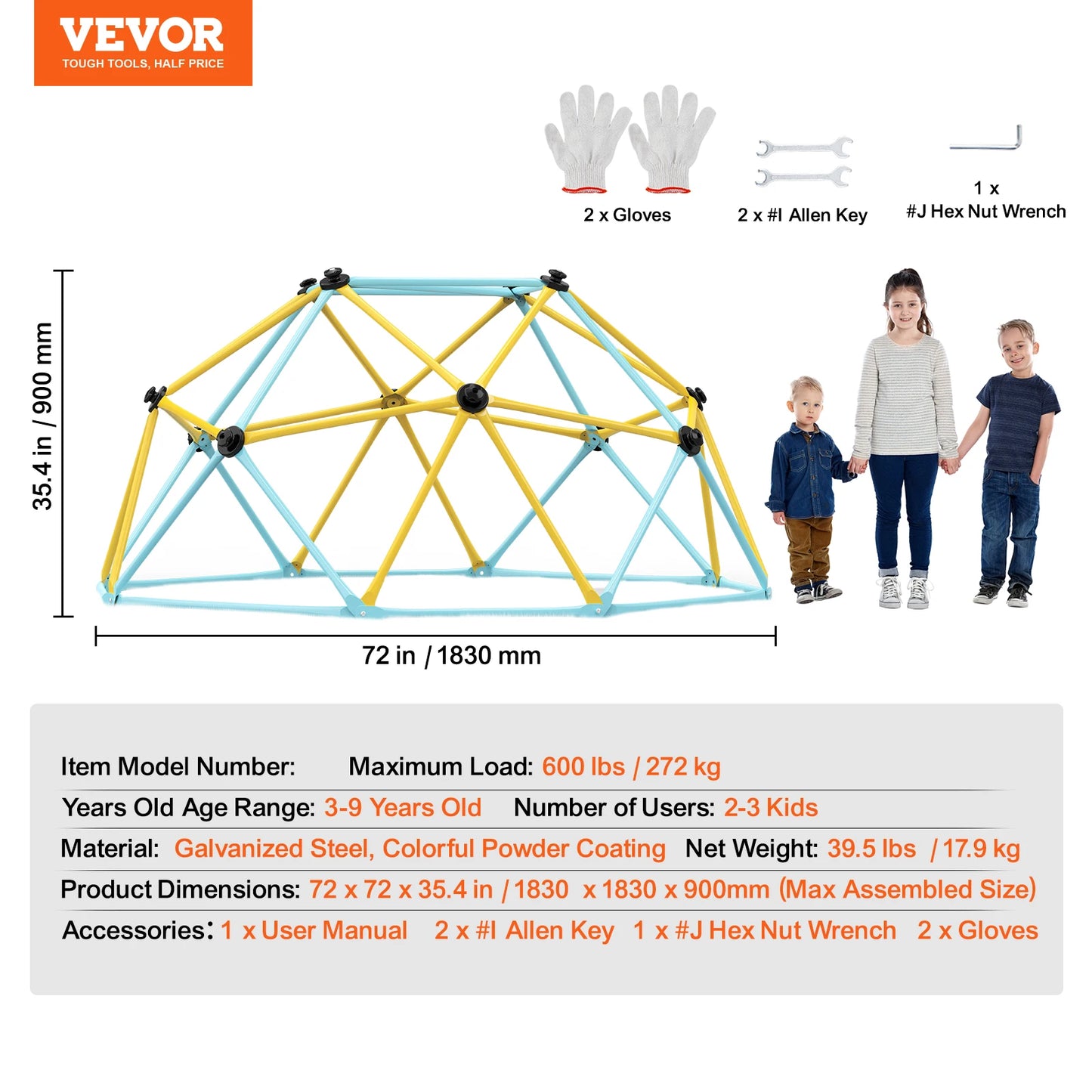 Geometric Climbing Dome For Kids 6 8 10 12 Feet Backyard